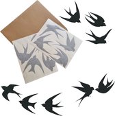 Stickers zwaluws 8-Delig | Vogelbescherming | Raamdecoratie vogels | Raamfolie vogels | Vogel stickers | Vogel raamstickers