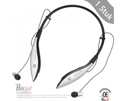 Borvat® - Koptelefoon Echo Bluetooth Met nekband en luidspreker - Zwart met beige - 1 Stuk