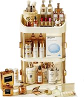 Luvlea cosmetica opbergdoos - Make up organizer - Cosmetica Organizer - Parfum Organizer - Make Up organizer transparant - 15,5x24x40,5cm - Wit transparant - Japandi stijl