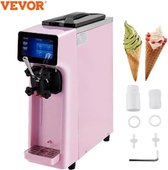 Vevor - Sorbetière - Machine à Glace Molle - Sorbetière Molle - Sorbetière - 1 Saveur - Rose - 10-20 L/H - 1000W