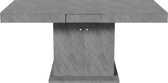Soweiz Uittrekbare Eettafel, 140/180x80x76 cm, Met Opbergruimte, Rechthoekig, Multifunctioneel, Automatische Telescopische Tafel