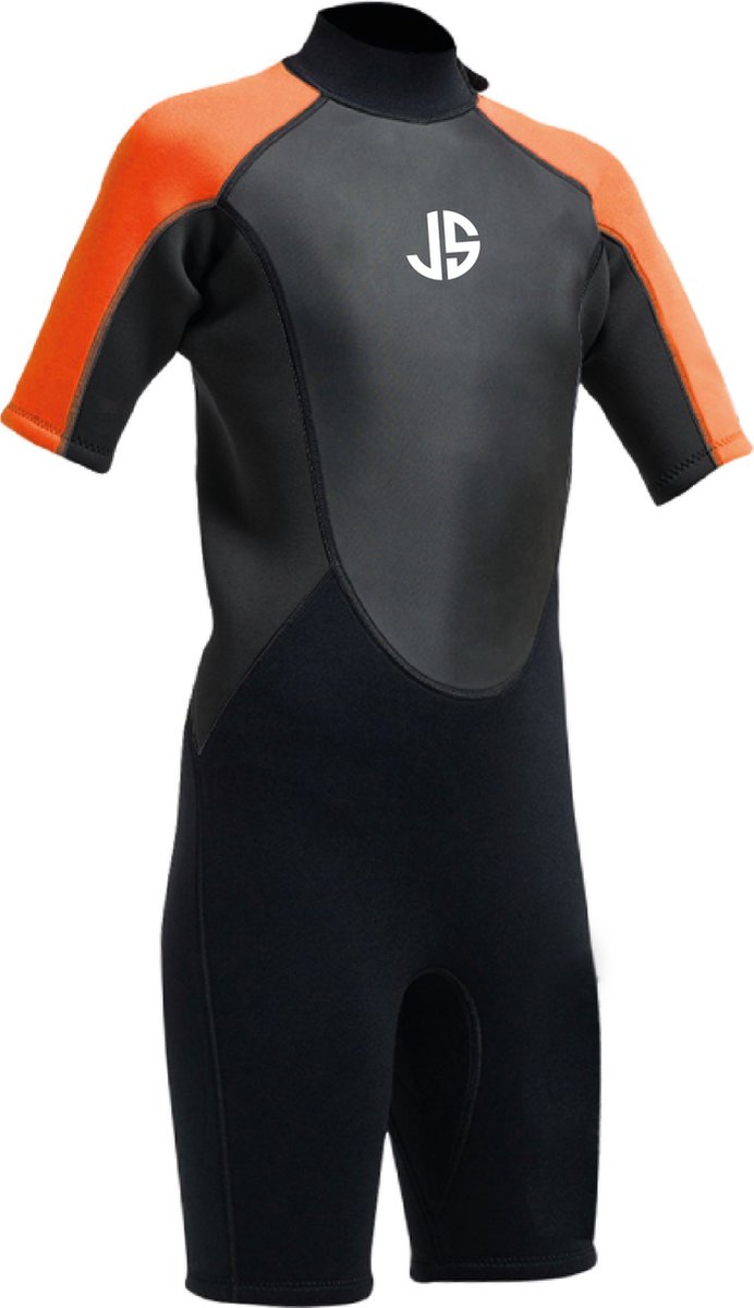 JS Watersports Tarifa 3/2 shorty wetsuit zwart/oranje junior