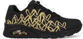 "Skechers Uno - Golden Heart Dames Sneakers - Zwart;Goud - Maat 37"