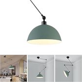 SHOP YOLO-Hanglamp-hoogte verstelbare hanglamp Vintage industriële et draaibare Arm om metalen lampenkap Eetkamer-groen