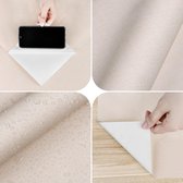 Beige Zelfklevend Behang Slaapkamer Woonkamer Getextureerd Behang Vintage Patroon Kleverige Achterkant Plastic Roll Werkblad Keukenaanrecht Vinyl Wrap Beige Voering Papier voor Muren 40 cm X