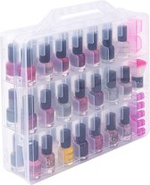 Duurzaam&Mi - Draagbare nagellak transparante organizer - 48 flessen - dubbelzijdige - vergrendelende deksels - gelpolish opberghouder - ruimtebesparend - 8 verstelbare verdelers - transparant - organizer voor nagellak - cosmetica - organizer