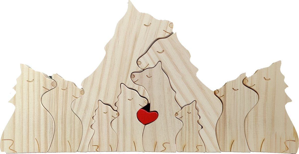 Goedkoopste Gepersonaliseerde wolven roedel - 10 wolven - geboorte - kraam cadeau - puzzel - honden familie