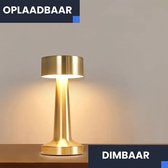 LightSense - Tafellamp Goud - 3 Kleurenstanden - Touch lamp - Nachtlamp - Draadloos