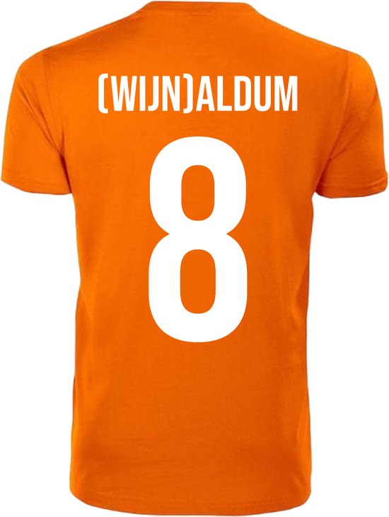 Oranje T-shirt - (Wijn)aldum - Koningsdag - EK - WK - Voetbal - Sport - Unisex - Maat XXL