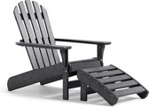 Chaise de jardin + repose-pieds Premium Keter Tahoe Adirondack - 88,9x71,76x93,35cm - Plastique HDPE recyclé de haute qualité - Grijs