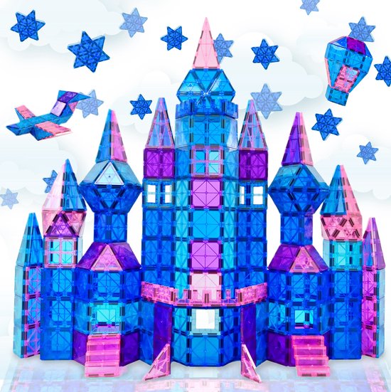 Foto: Magna minds magnetic tiles ice prince princess magnetisch speelgoed 101 stuks constructie speelgoed magnetische tegels montessori speelgoed magnetic toys magnetische bouwstenen speelgoed kinderen