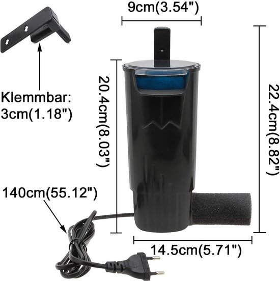 Aquarium Bio Filter Fish Tank Internal Filter Tortoise Filter
