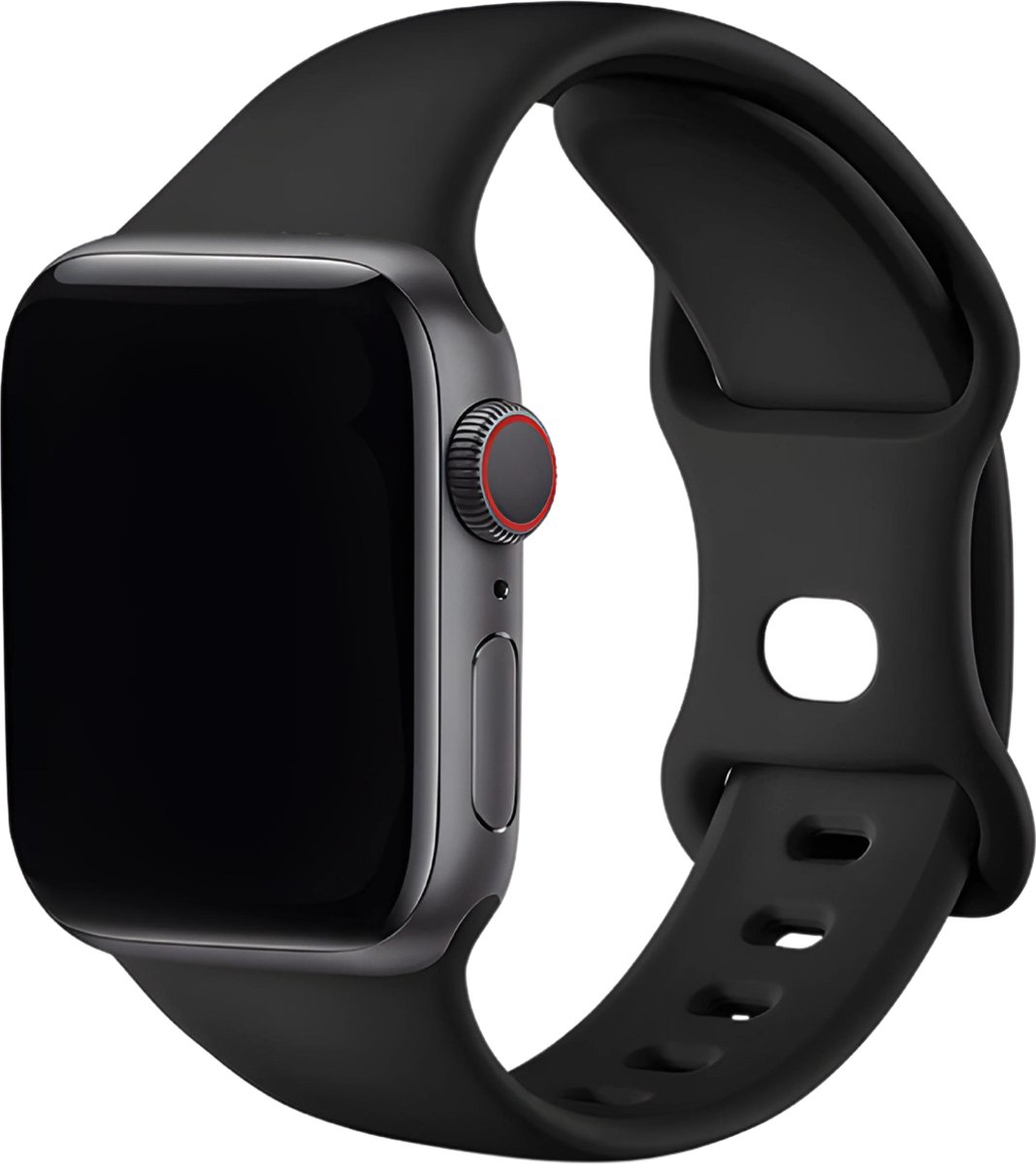 Innerlight® Sport - Zwart - 42/44/45/46/49mm - S/M - Siliconen bandje geschikt voor Apple Watch - Geschikt als Apple watch bandje voor Series 1/2/3/4/5/6/7/8/9/10/11/SE/Ultra/Ultra 2
