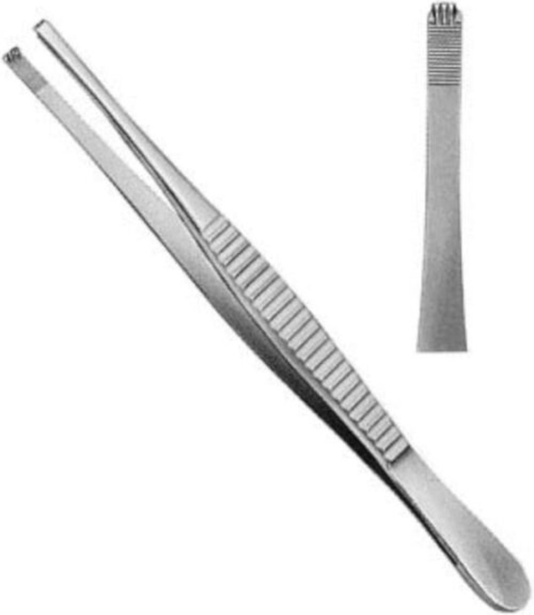 Belux Surgical Instruments Chirurgische Pincet 2x3 RVS Set van 2 16 cm