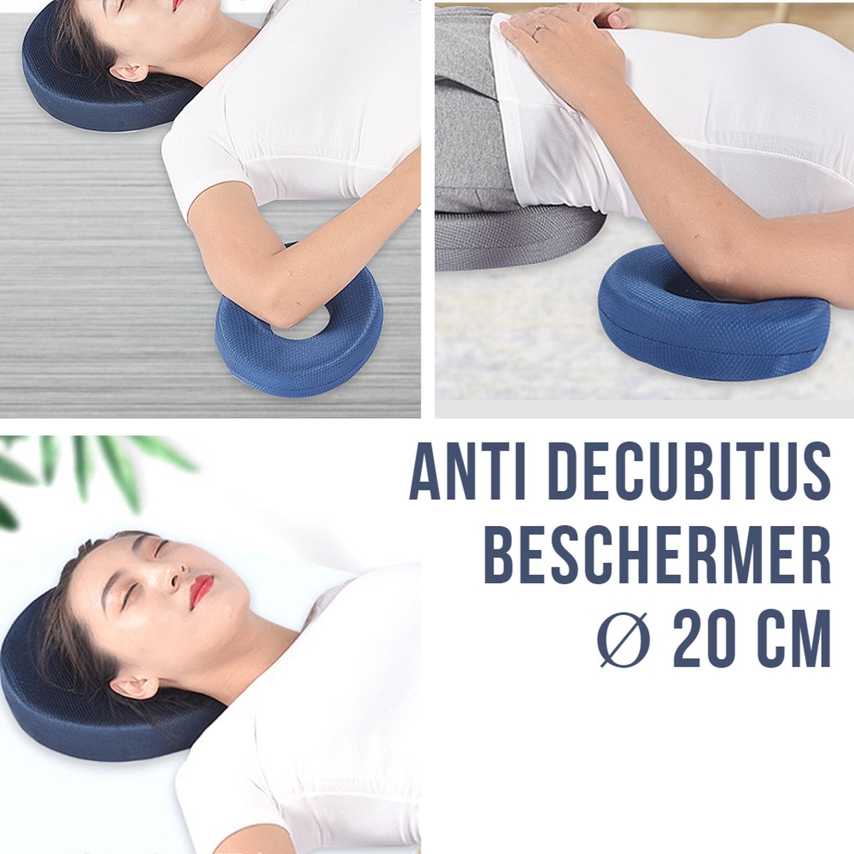 Goedkoopste Allernieuwste Ringvormige Hand- Voet- Hiel- Elleboog- Hand- beschermer - Anti Decubitus Rond Elevatie Kussen - Foam Katoen - Diameter 20 cm