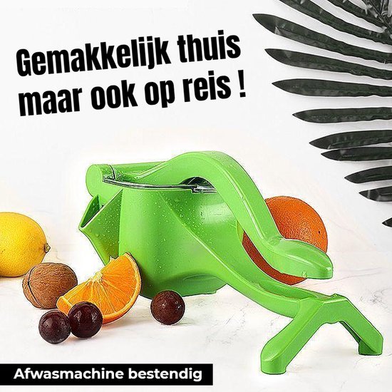 Allernieuwste.nl® Handmatige Fruitpers Citruspers Sapcentrifuge Handpers Juicer - Eenvoudig Handmatig Handontwerp - Multifunctioneel Stevig Kunststof - Groen van Merkloos — afbeelding 4