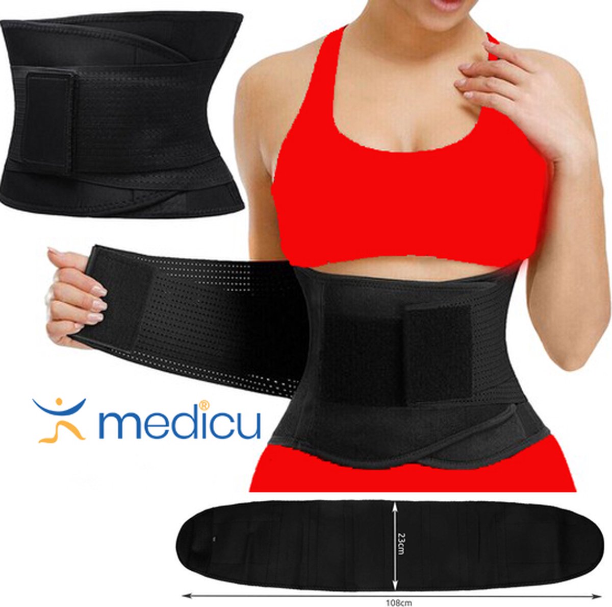 Goedkoopste Zweetband -Afslank band met Sauna-effect -Training - Fitness - Sport -Afslanken-Waist Trainer -Sportband- Corrigerende en Afslankende Sportband