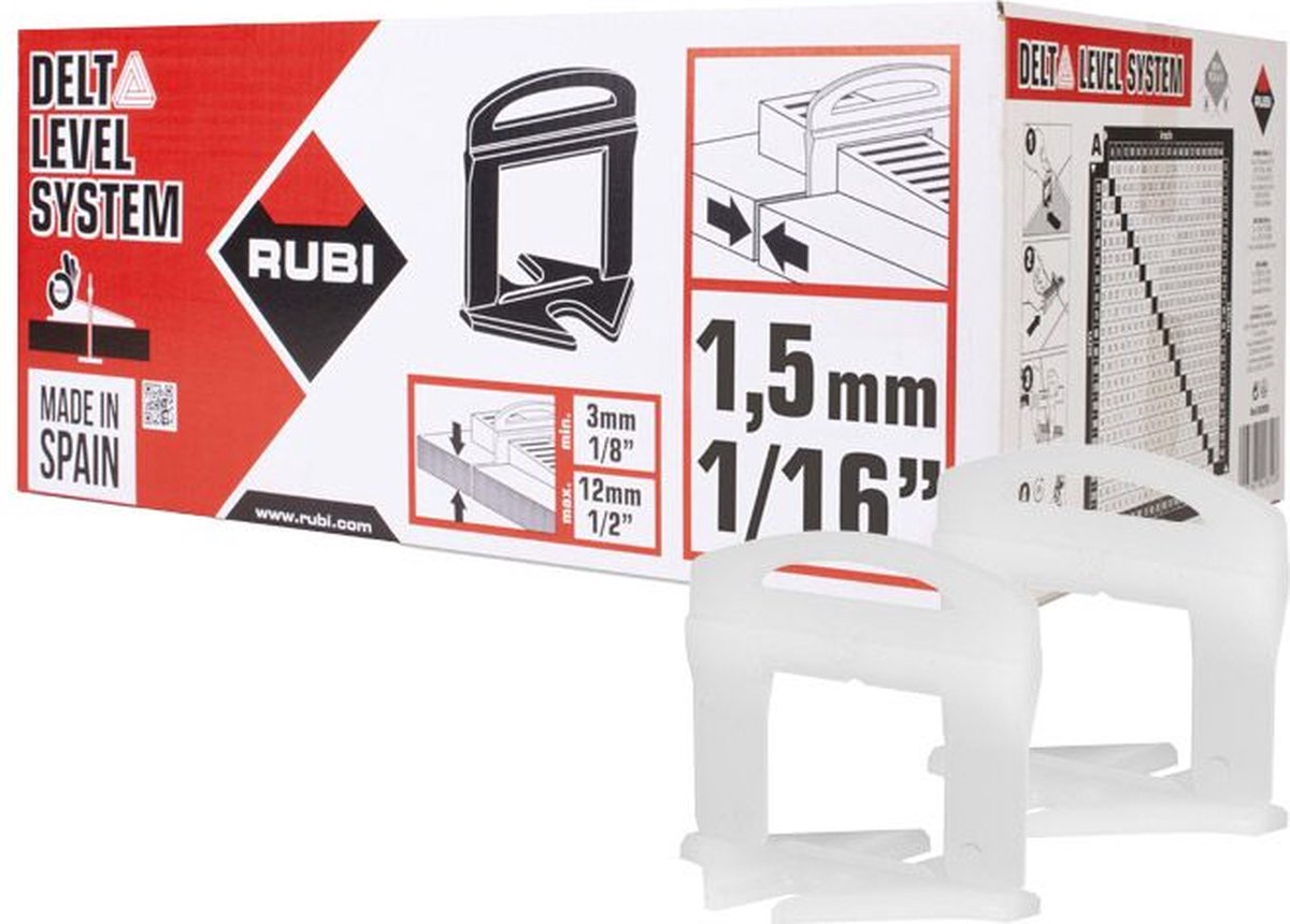 Rubi Levelling Clips 1,5 mm 9600 stuks