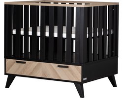 Interbaby Box Met Lade Lancaster Zwart / Visgraatmotief