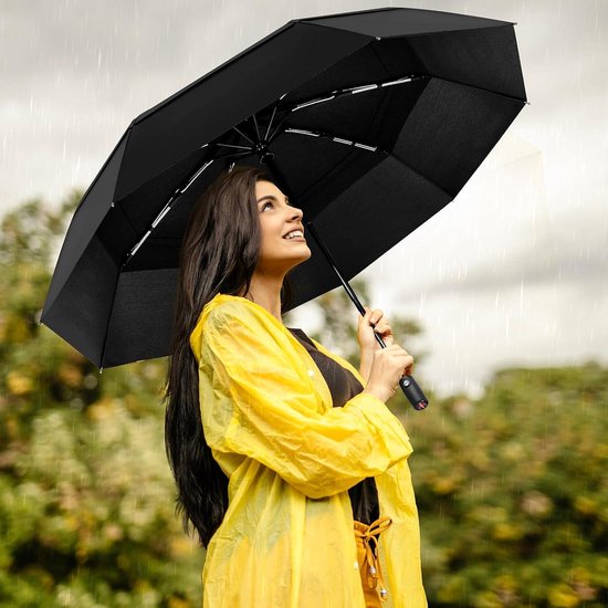 Parapluie Compact Coupe-vent Nexrim - Automatique, Pliable, Voyage, Noir, Neuf Avec étiquettes