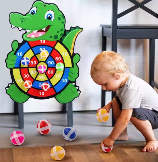 Kinder Dartbord - Dartbord Met Klittenband – Dartbord Met Ballen - Dartbord Krokodil van Kinder — afbeelding 3