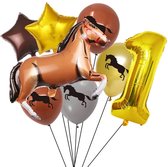 Paarden ballonnen set eerste verjaardag 8-delig - 1e - verjaardag - paarden - ballon - cakesmash - verjaardag - birthday