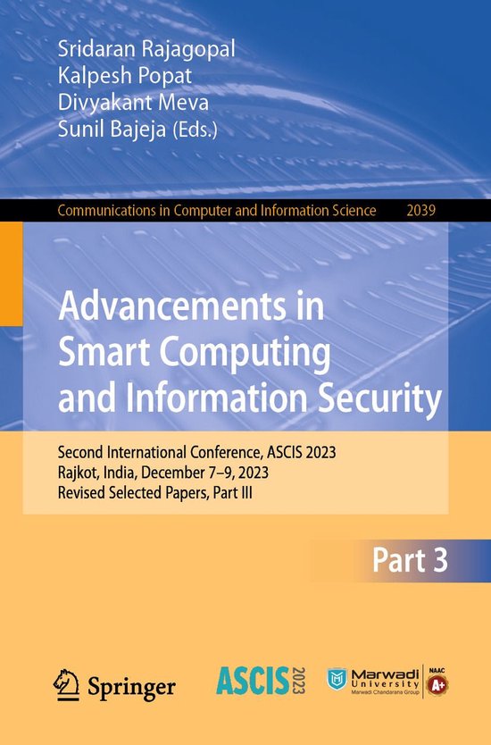 Springer Nature Proceedings Computer Science 3 - Advancement ... - cover