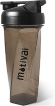 Gobelet shaker - Motivai® - Zwart - AUCUN SHAKEBALL NÉCESSAIRE ! - Shaker - 700 ml - Bouteille d'eau de motivation - Pour préparer des shakes sans grumeaux - Gourde - Bouteille d'eau