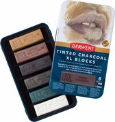 Derwent - XL Tinted Charcoal Block Tin of 6 Blocks