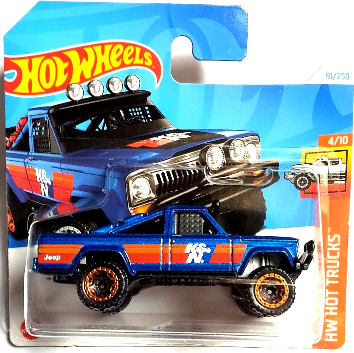 HOT WHEELS '73 JEEP J10 BLUE 91/250 1:64 HW HOT TRUCKS 4/10