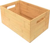Bamboe Hout Opslag Doos met Handvatten – L30 x B20 x H138 cm – Organiseer Bak voor Huis Kantoor Keuken & Badkamer – Stapelbaar Kelder Plank & Kast Organizer Wooden crates