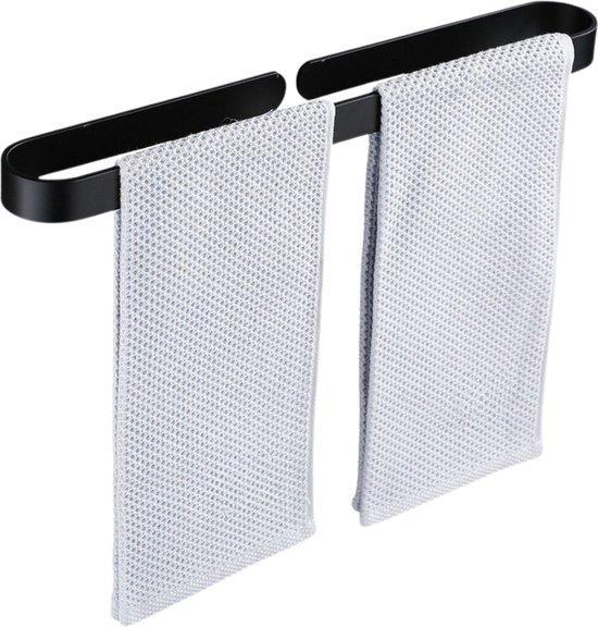 ABWYB Handdoekenrek, wandgemonteerde handdoekhouder roestvrij stalen handdoekhouder Rail Rack 1-arm badkamer handdoekstang 40cm (zilver 15 inch