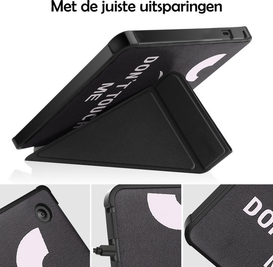 Hoesje Geschikt voor Kobo Libra 2 Hoes Bescherm Hoesje Case Sleep Cover Trifold Met Screenprotector - Hoes Geschikt voor Kobo Libra 2 Hoesje - Don't Touch Me van Hoesje  — afbeelding 3