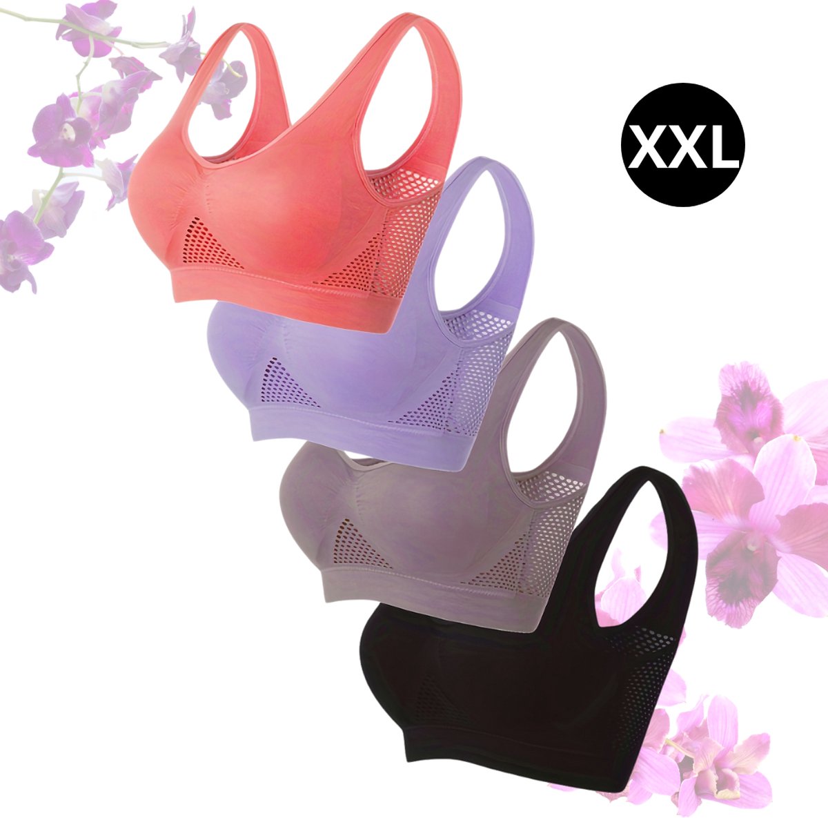 Livano BH Zonder Beugel - Zonder Bandjes - Push-up Bh's - Comfort Bh - Gemengd - Sport Gemende Kleur