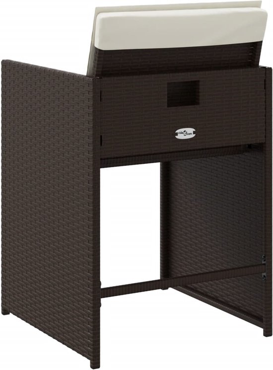 vidaXL - Tuinstoelen - 4 - st - met - kussens - poly - rattan - bruin