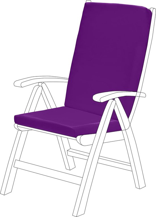 Garden High Back Chair zitkussen | outdoor indoor zitkussen | waterafstotend materiaal | zacht, en comfortabel | veilige banden | licht en eenvoudig te reinigen (paars)