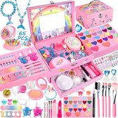 Kids Make-up Sets voor meisjes, 46 delige set - Verjaardag - cadeau - 4,5,6,7,8,9,10 jaar