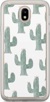 Casimoda® hoesje - Geschikt voor Samsung J7 2017 - Cactus Print - Backcover - Siliconen/TPU - Wit