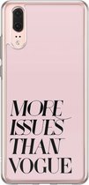 Casimoda® hoesje - Geschikt voor Huawei P20 - Vogue Issues - Siliconen/TPU - Soft Case - Roze - Tekst