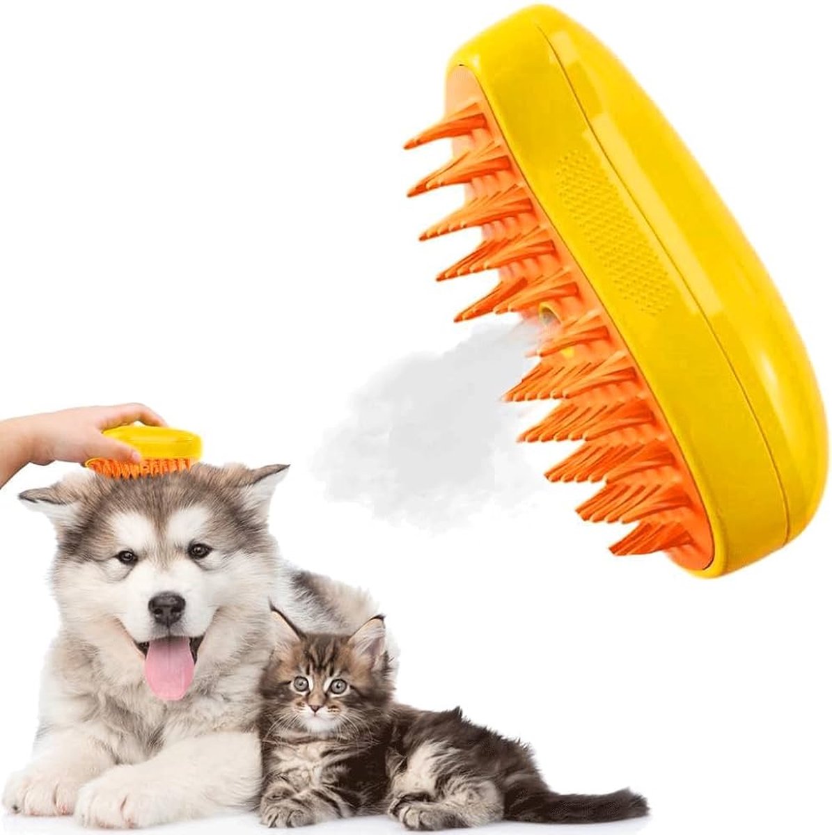 HPP® - Kattenborstel - Zelfreinigende Zachte Stoomborstel Voor Katten en Honden - Haarverwijderaar - Kattenborstel op stoom - Hondenborstel op stoom - Kattenkam - Kortharig - Langharig