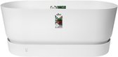 Elho Greenville Trough 80 - Planteur pour Extérieur - Ø 78.0 x H 33.5 cm - Blanc