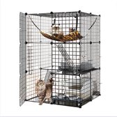 Kattenkooi - Kattenren Ruim en Stevig - Katten Ren Met Extra Grote Hangmat XXL - Indoor - Zwart