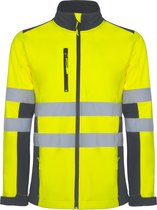 Roly Antares Soft Shell Jacket RY9303 - Lead 23/Fluor Yellow 221 - L