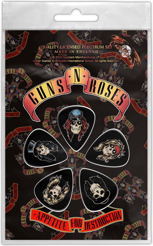 Guns N' Roses - Appetite For Destruction Plectrum - Set van 5 - Zwart