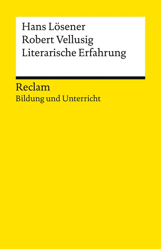 Reclams Universal-Bibliothek - Literarische Erfahrung - cover