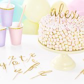 PartyDeco Cake Toppers Alfabet Goud pk/53