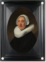 Tuin decoratie Portret van Haesje Jacobsdr van Cleyburg - Rembrandt van Rijn - 30x40 cm - Tuindoek - Buitenposter