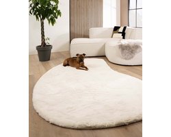 Fluffy vloerkleed organisch - Comfy Plus wit 150x230