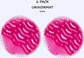 Urinoir Matten - Urine Mat - 2 Pack Rood - Anti spat mat WC - Toilet Mat - Duo verpakking - Frisse geur - Anti Splash Mat - Wc Rooster - Urinoir Rooster