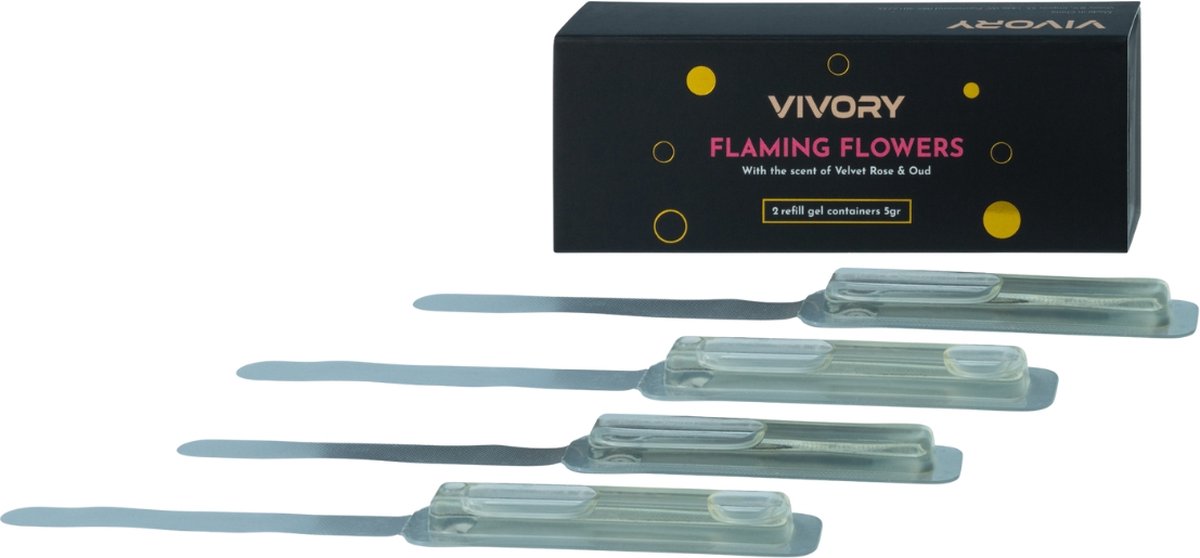 Goedkoopste Vivory Luxe Autoparfum - Flaming Flowers, met de geur van Turkish wild roses en Oudh Refills VOORDEEL AANBIEDING